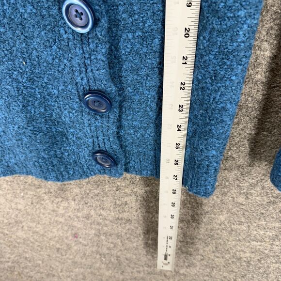 Moda International Cardigan Women XS Blue Button Knit Wool Collared Long Sleeve - Picture 5 of 6